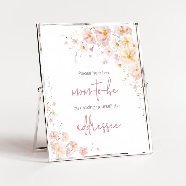 Affiche Fleur sauvage Baby in Bloom Enveloppe Station (Baby in Bloom Baby Shower Envelope Station Sign)