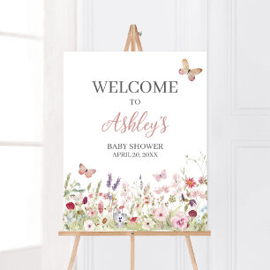 Affiche Fleur sauvage Baby shower   de 