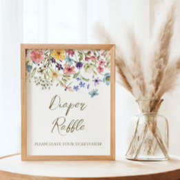 Affiche Fleur sauvage Bébé En Fleur Baby shower Déchets Ra