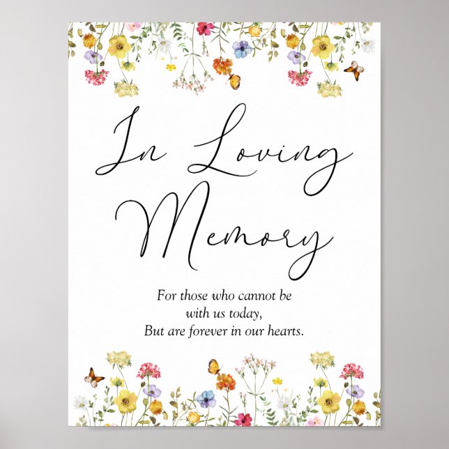 Affiche Fleur sauvage Boho In Love Memory Mariage Sign (Devant)