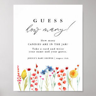 Affiche Fleur sauvage Bordure Devinez Combien De Jeu Affic