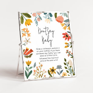 Affiche Fleur sauvage botanique brillant ne pas dire bébé