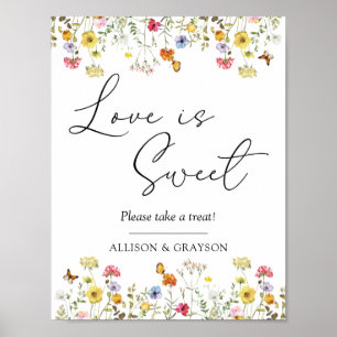 Affiche Fleur sauvage Botanique Mariage L'amour est doux F
