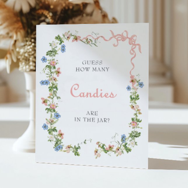 Affiche Fleur sauvage Bow rose Combien de bonbons dans le  (Créateur téléchargé)