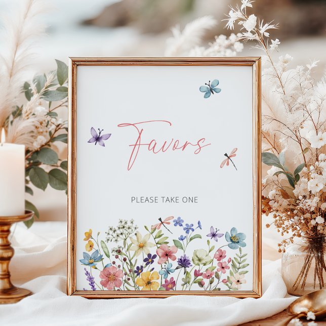 Affiche Fleur sauvage Butterfly Baby shower Faveurs (Créateur téléchargé)