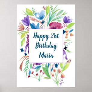 Affiche Fleur sauvage coloré