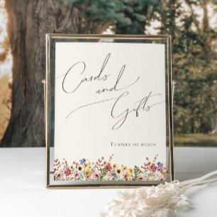 Affiche Fleur sauvage coloré   Cartes et Cadeaux beiges Si