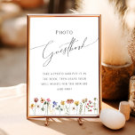 Affiche Fleur sauvage coloré | Symbole du livre d'invité p<br><div class="desc">Ce fleur sauvage coloré | meadow photo panneau du livre d'or est parfait pour votre mariage d'été simple et capricieux boho arc en ciel. Les fleurs aux couleurs rose, jaune, orange et or, qui donnent à ce produit l'impression d'un élégant jardin vintage minimaliste de printemps hippie. Le design moderne est...</div>