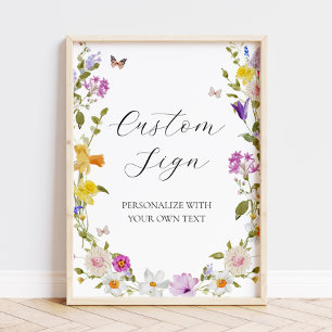 Affiche Fleur sauvage dans la signature de texte personnal