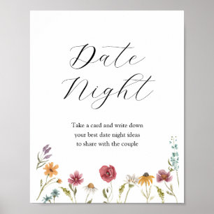 Affiche Fleur sauvage Date Nuit Idées Fête des mariées