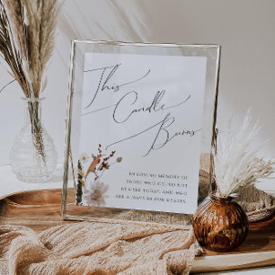 Affiche Fleur sauvage d'automne Boho   Ce Panneau Brûle De