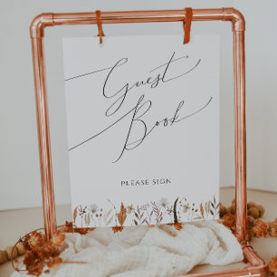 Affiche Fleur sauvage d'automne Boho   Panneau du livre d'