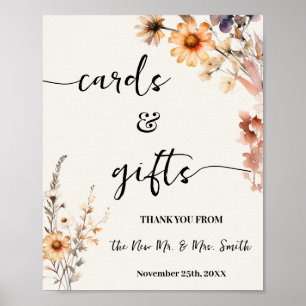 Affiche Fleur sauvage d'automne Cartes et cadeaux Wedding 