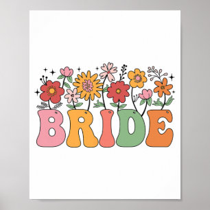 Affiche Fleur sauvage de mariée Floral Mariage de la fête 