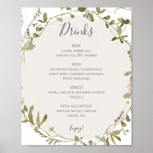 Affiche Fleur sauvage de printemps   Billet menu Mariage b