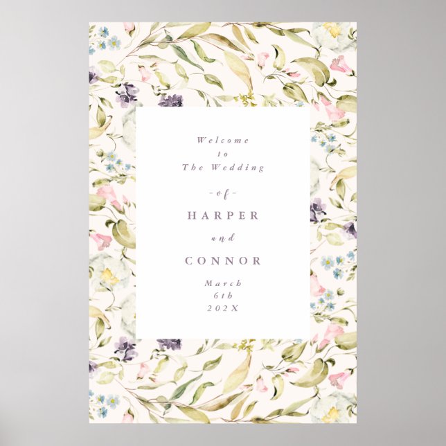 Affiche Fleur sauvage de printemps Boho Pampas Mariage (Devant)