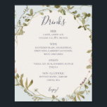 Affiche Fleur sauvage de printemps | Menu des boissons Mar<br><div class="desc">Ce fleur sauvage de printemps | menu boissons mariage bleu clair est parfait pour votre mariage boho vintage rustique. Le design est composé de fleurs sauvages pastel pastel colorées et élégantes. Il rappelle au spectateur une simple et classique prairie de jardin d'été bohème. Un point fort du design est la...</div>
