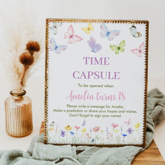 Affiche Fleur sauvage des signes de la capsule d'heure d'a (Créateur téléchargé)