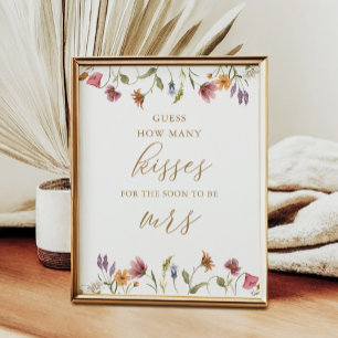 Affiche Fleur sauvage Devinez combien de baisers jeu nupti