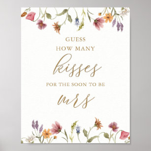 Affiche Fleur sauvage Devinez combien de baisers jeu nupti