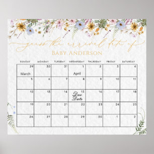 Affiche Fleur sauvage Douche Devis Date d'échéance Calendr