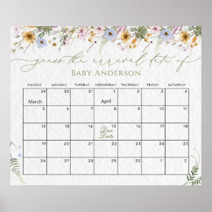 Affiche Fleur sauvage Douche Devis Date d'échéance Calendr