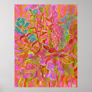Affiche Fleur sauvage du Nord Coloré été Art Floral