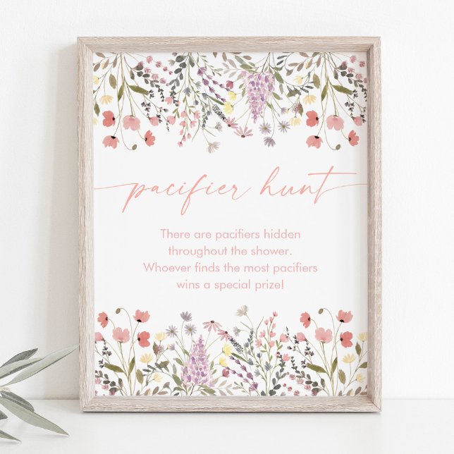 Affiche Fleur sauvage  en fleur Baby shower chasse pacifiq (Créateur téléchargé)