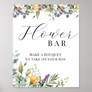 Affiche Fleur sauvage en fleurs   Fleur de prairie   Bar d