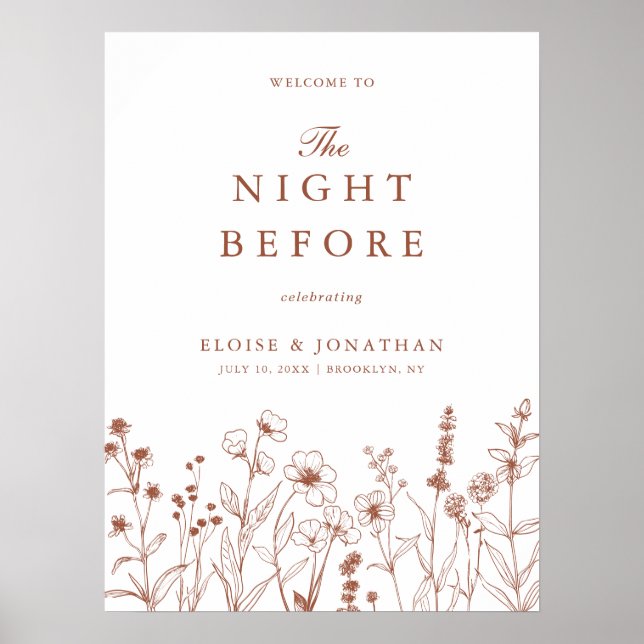 Affiche Fleur sauvage en terre cuite Bienvenue à la nuit p (Devant)