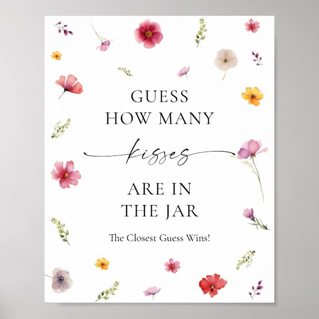 Affiche Fleur sauvage Fête des mariées Devine Combien De B (Devant)