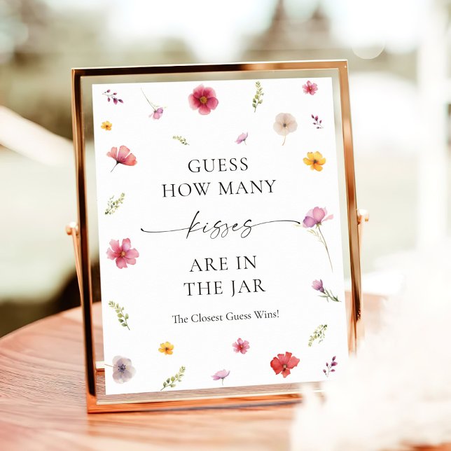 Affiche Fleur sauvage Fête des mariées Devine Combien De B (Créateur téléchargé)