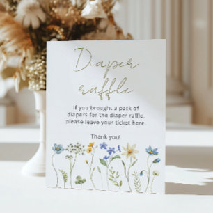 Affiche Fleur sauvage Floral Neutral Diaper tombole