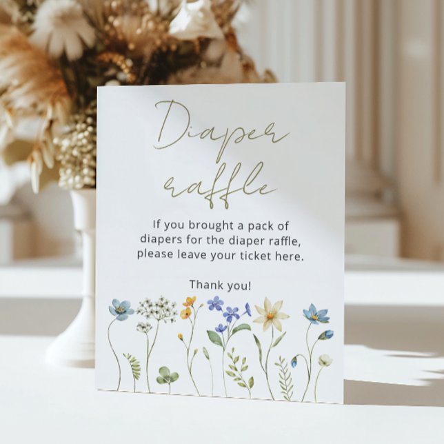 Affiche Fleur sauvage Floral Neutral Diaper tombole (Créateur téléchargé)