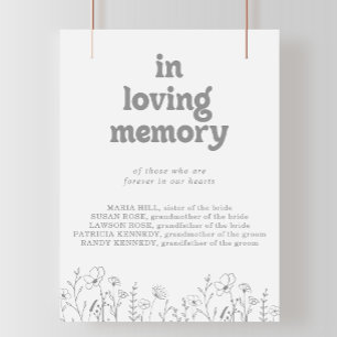Affiche Fleur Sauvage Grise Minimale et Discrète En Souven