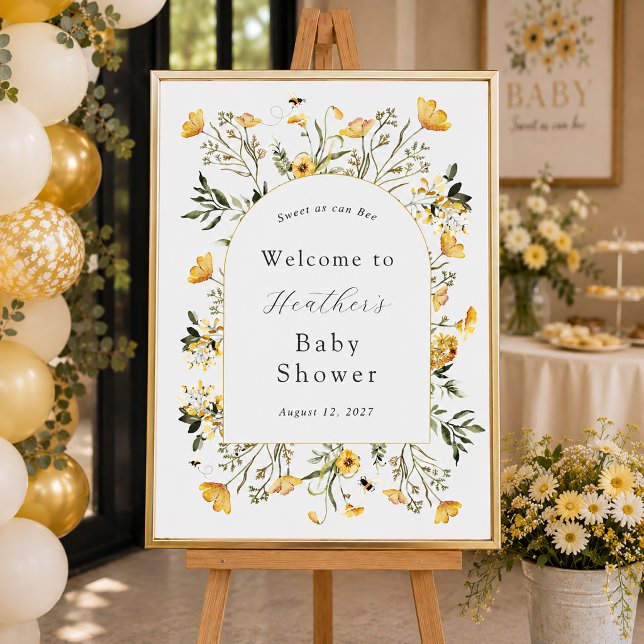 Affiche Fleur sauvage jaune douce comme peut l'être bébé B (Créateur téléchargé)