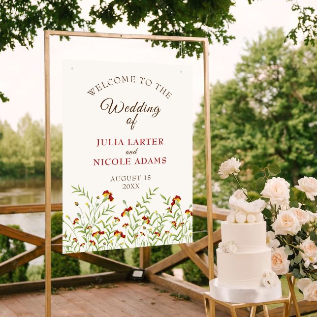 Affiche Fleur sauvage Jaune Feuillage de Tagète Mariage (Créateur téléchargé)