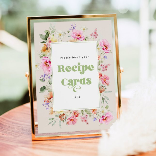 Affiche Fleur sauvage laisser votre carte de recette (Créateur téléchargé)