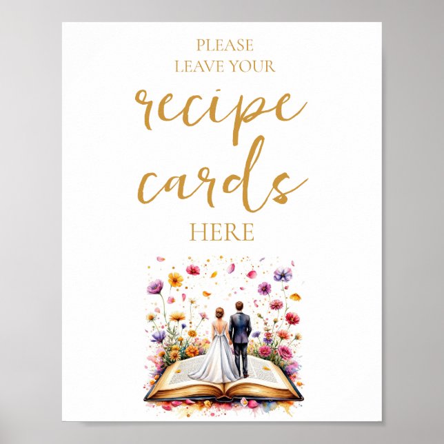 Affiche Fleur sauvage Laisser Votre Carte Recette Ici Sign (Devant)