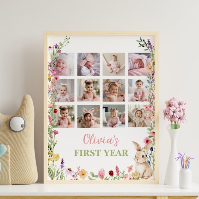 Affiche Fleur sauvage lapin Première année Photo Jalon (Créateur téléchargé)