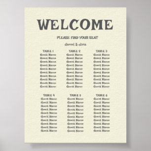 Affiche Fleur sauvage Mariage Rustic Country Sièges Cartes