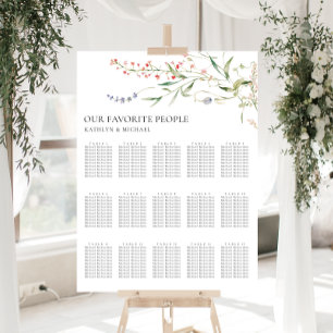 Affiche Fleur sauvage minimaliste Mariage 15 Table assise