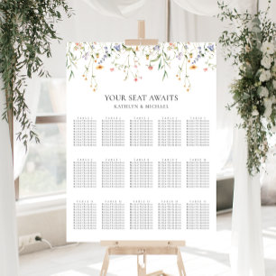 Affiche Fleur sauvage minimaliste Mariage 15 Table assise