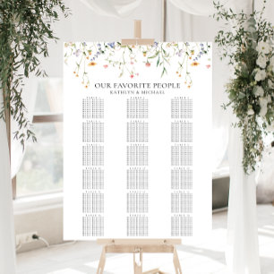 Affiche Fleur sauvage minimaliste Mariage 18 Table assise