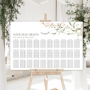 Affiche Fleur sauvage minimaliste Mariage 30 Table assise
