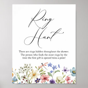 Affiche Fleur sauvage moderne Floral Ring Chasse Fête des