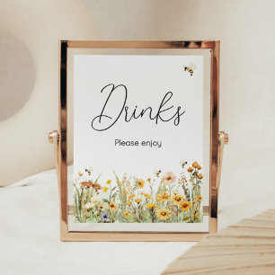 Affiche Fleur sauvage Mommy to Bee Boissons Baby showers