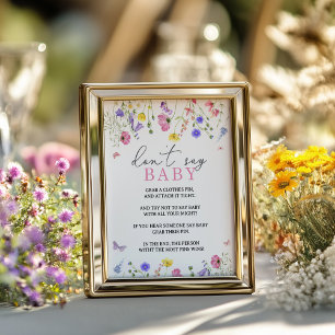 Affiche Fleur sauvage Ne pas dire Baby Game Jeu de signes