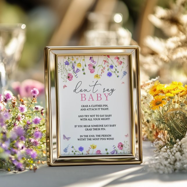 Affiche Fleur sauvage Ne pas dire Baby Game Jeu de signes (Créateur téléchargé)