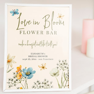 Affiche Fleur sauvage nuptiale douche amour dans fleur bar